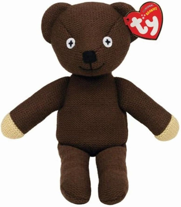 Ty Mr Bean Teddy Bear soft toy featuring plush fabric and detailed stitching, perfect for fans and collectors.