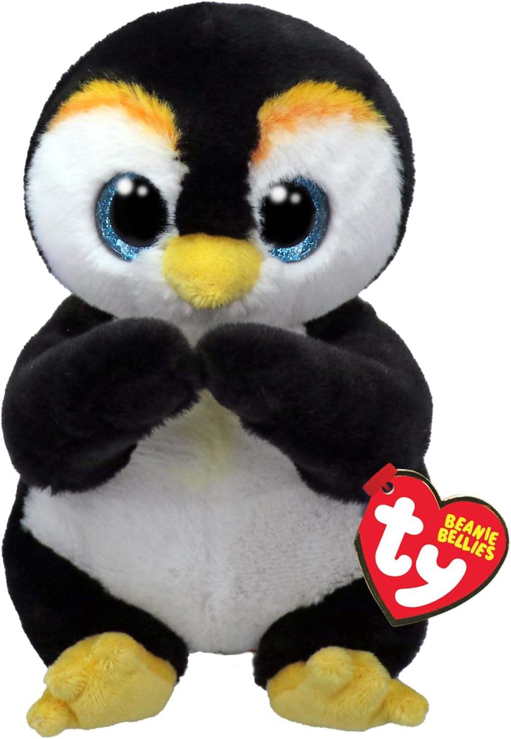Soft plush Neve Penguin toy by Ty with black and white feathers and an adorable, cuddly appearance.