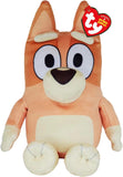 TY Bluey Bingo plush toy for kids, soft plush teddy bear collectible with detailed blue and white fur and playful expression.