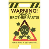 3D Brother Warning Sign Design Birthday Card