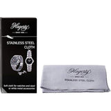 Hagerty Stainless Steel cleaning cloth 36 x 30 cm I Impregnated 100% cotton watch polishing cloth I Stainless steel care cloth for watches jewellery and accessories stainless steel metal