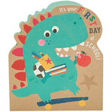 First Day Of School Good Luck Card For Boy Dinosaur