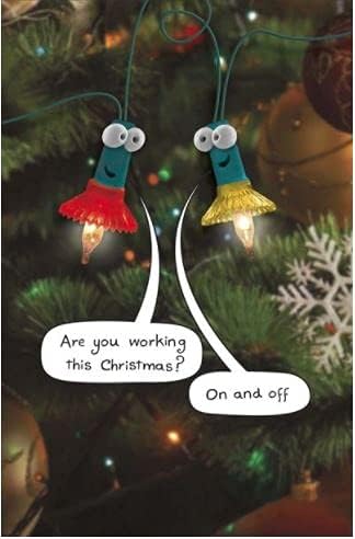 Christmas card by UK Greetings featuring festive holiday design with the message "Are you working this Christmas?"