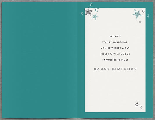 50th birthday card for grandson from UK Greetings, stylish and thoughtful milestone greeting with celebratory design and vibrant colors.