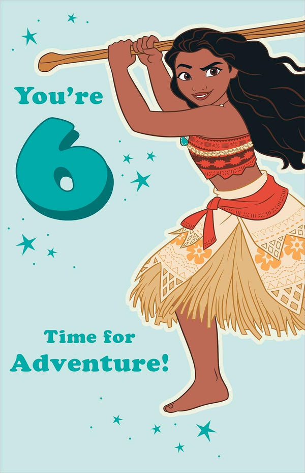 Colorful 6th birthday card for girl from UK Greetings featuring fun illustrations and vibrant design for her special day.