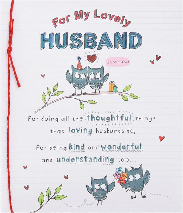 Elegant birthday card for husband with heartfelt design, featuring a romantic heart motif and stylish typography.