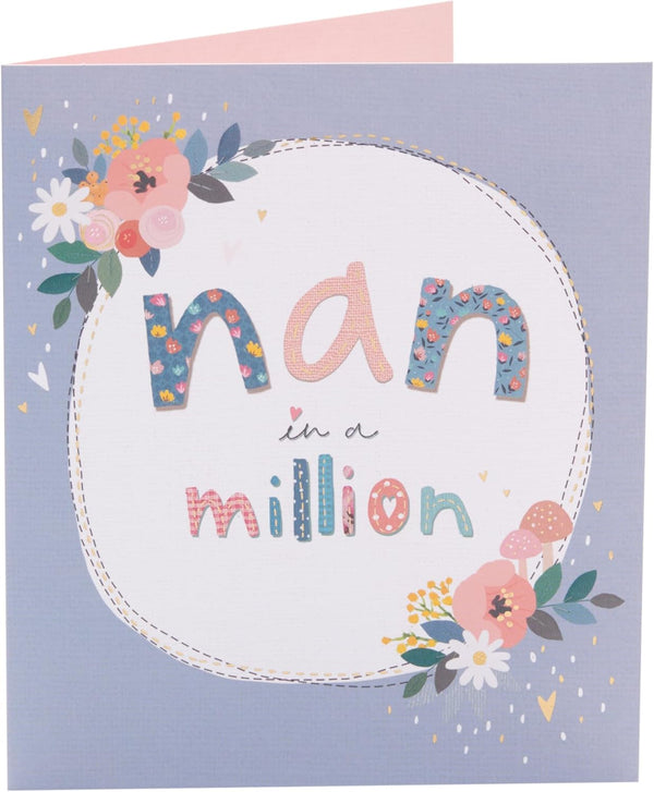 Heartfelt birthday card for Nan with love and warm wishes, featuring a colorful design from UK Greetings.