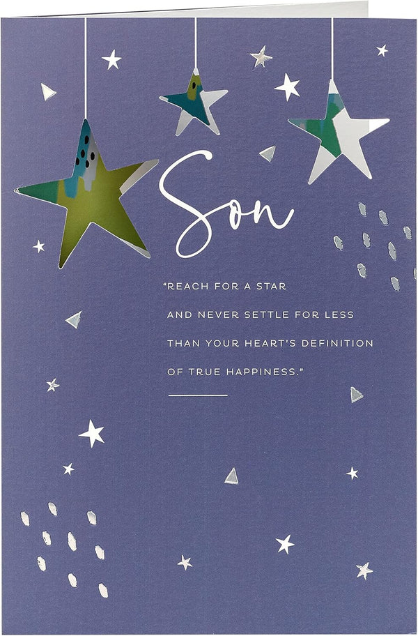 Birthday card for son by UK Greetings featuring bold, meaningful message perfect for celebrating his special day.