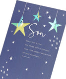 Birthday card for son from UK Greetings with bold, meaningful message and colorful design celebrating his special day.