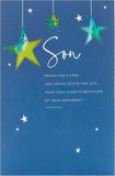 Birthday card for son from UK Greetings, featuring bold and meaningful message for his special day with colorful design.