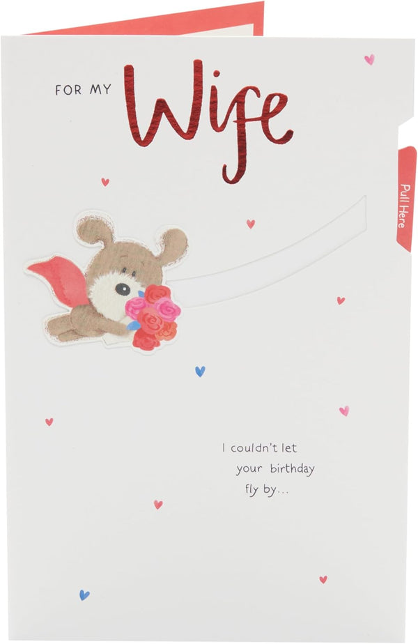 Elegant birthday card for wife with heartfelt design from UK Greetings, featuring a floral pattern and romantic message.