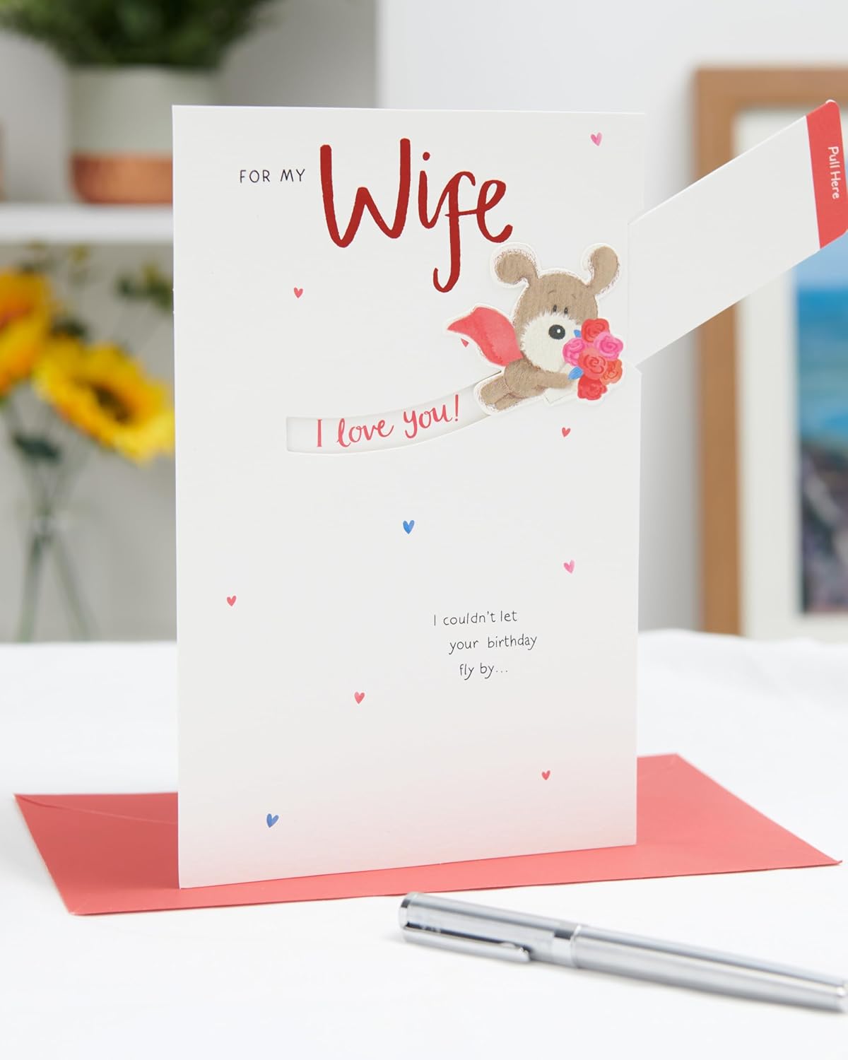 Elegant birthday card for wife with heartfelt design by UK Greetings, featuring floral and romantic elements.