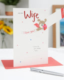 Elegant birthday card for wife with heartfelt design by UK Greetings, featuring floral and romantic elements.
