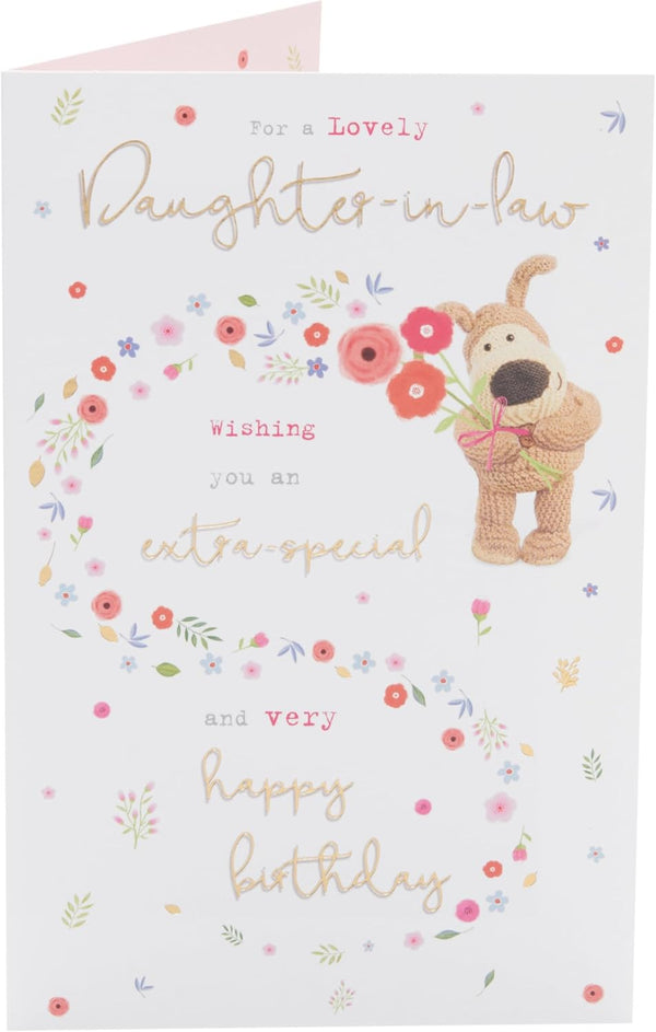 Cute Boofle birthday card for daughter-in-law by UK Greetings featuring a charming design with adorable character artwork.
