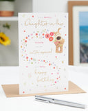 Cute Boofle birthday card for daughter-in-law with colorful, adorable design from UK Greetings, featuring cheerful illustrations.