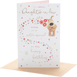 Cute Boofle birthday card for daughter-in-law by UK Greetings featuring adorable floral and dog illustrations.