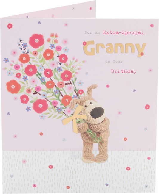 Cute Boofle birthday card for Granny featuring a charming design, perfect for celebrating special occasions.