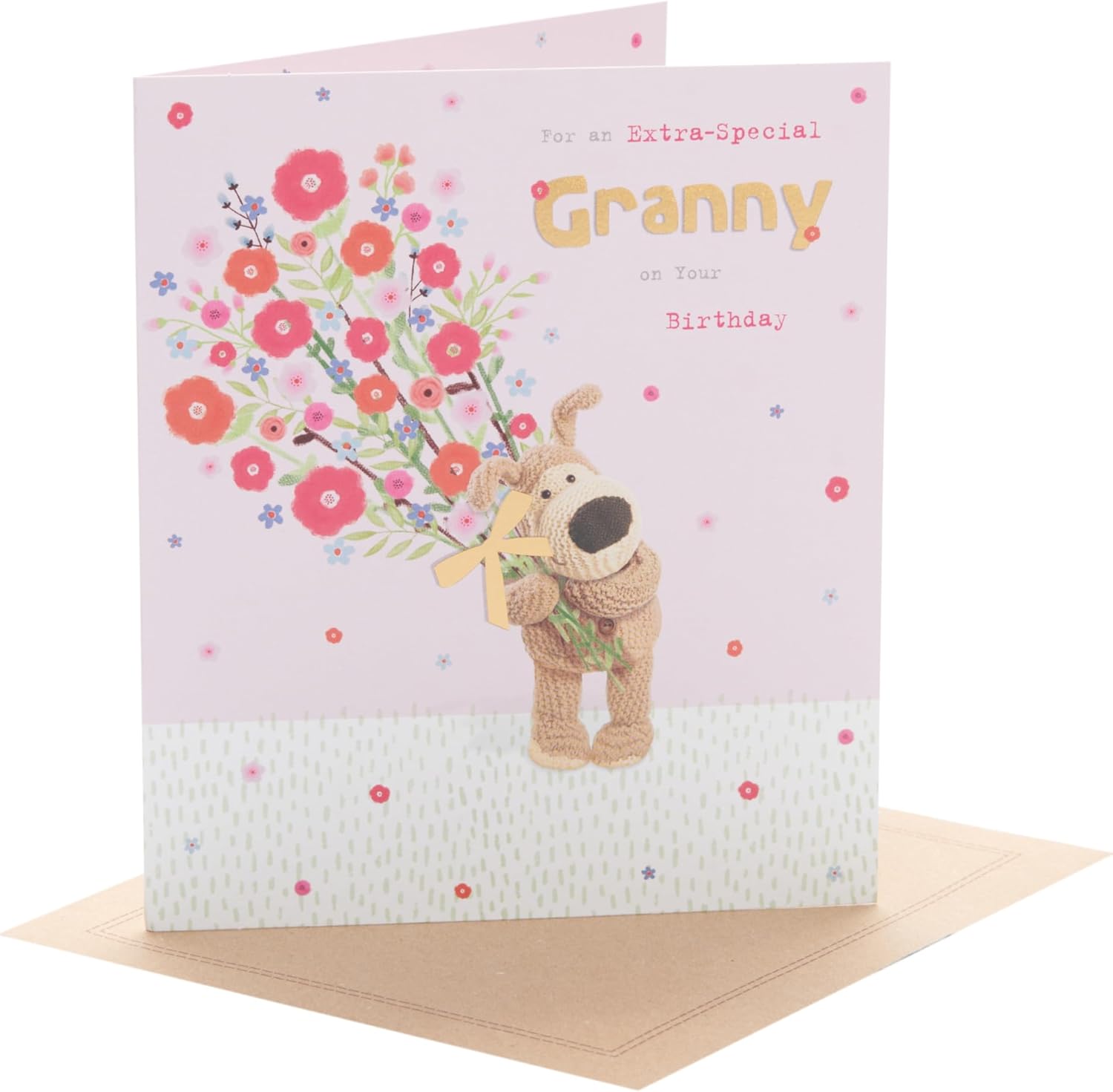 Boofle birthday card for granny with cute design from UK Greetings, featuring colorful illustrations and cheerful message.