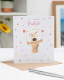 Cute Boofle birthday card for sister featuring a cheerful design, perfect for celebrating special occasions with loved ones.