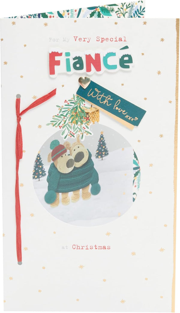 Cute Boofle Christmas card for fianc� by UK Greetings featuring a festive holiday design and adorable character illustration.