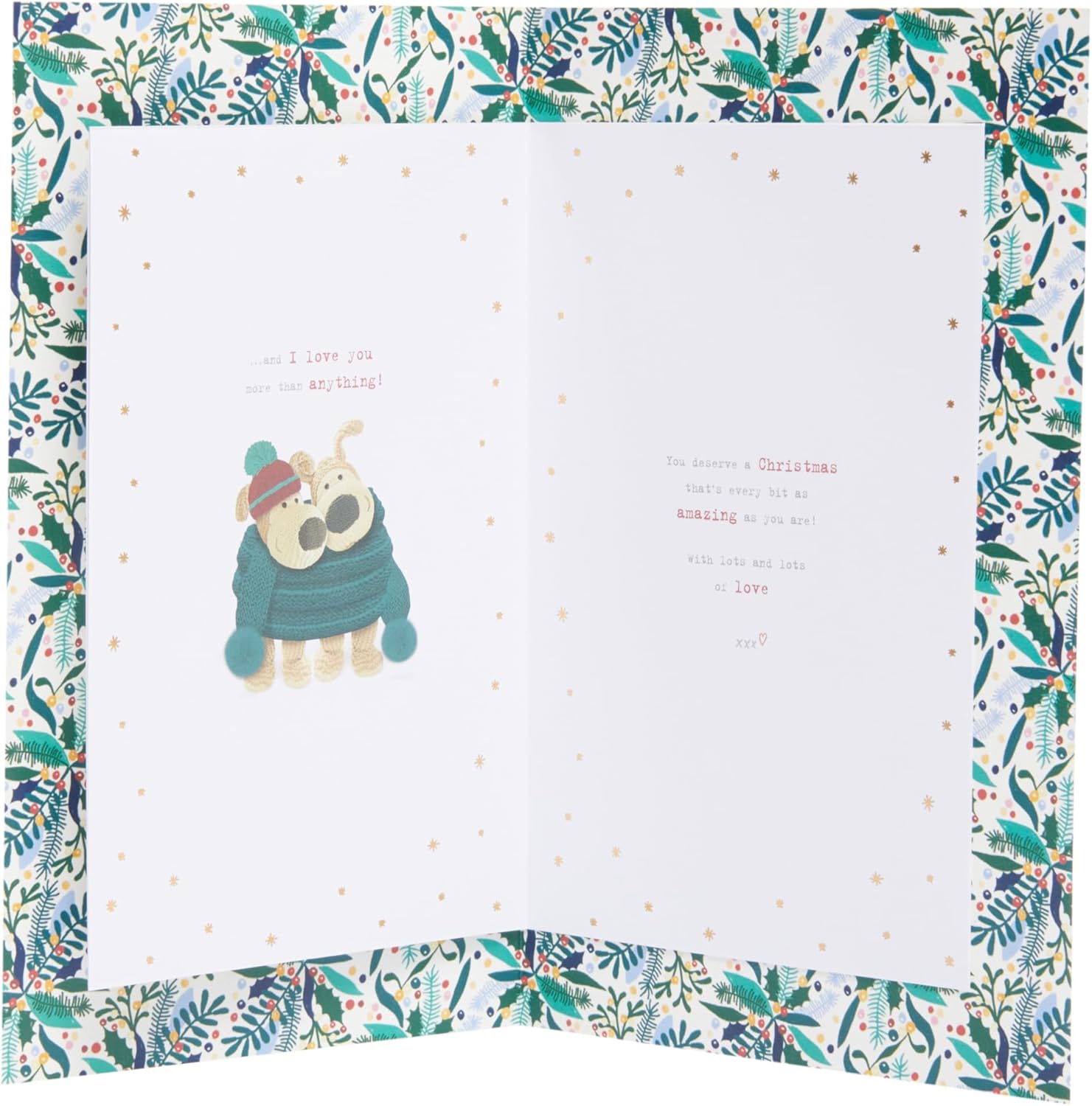 Cute Boofle Christmas card for fianc� by UK Greetings featuring festive, adorable design with holiday-themed illustrations.