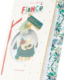 UK Greetings Boofle Christmas card for fianc� featuring a cute festive design, perfect for holiday wishes.