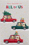Boofle Christmas Card featuring Merry Christmas From All of Us design, with festive holiday illustrations and cheerful holiday message.