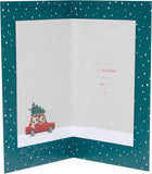 Boofle Christmas card from UK Greetings featuring a festive "Merry Christmas From All of Us" design with holiday-themed artwork.