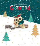 Boofle Happy Christmas Grandad card featuring cute snowy snuggles design, UK Greetings holiday greeting card for grandfathers.