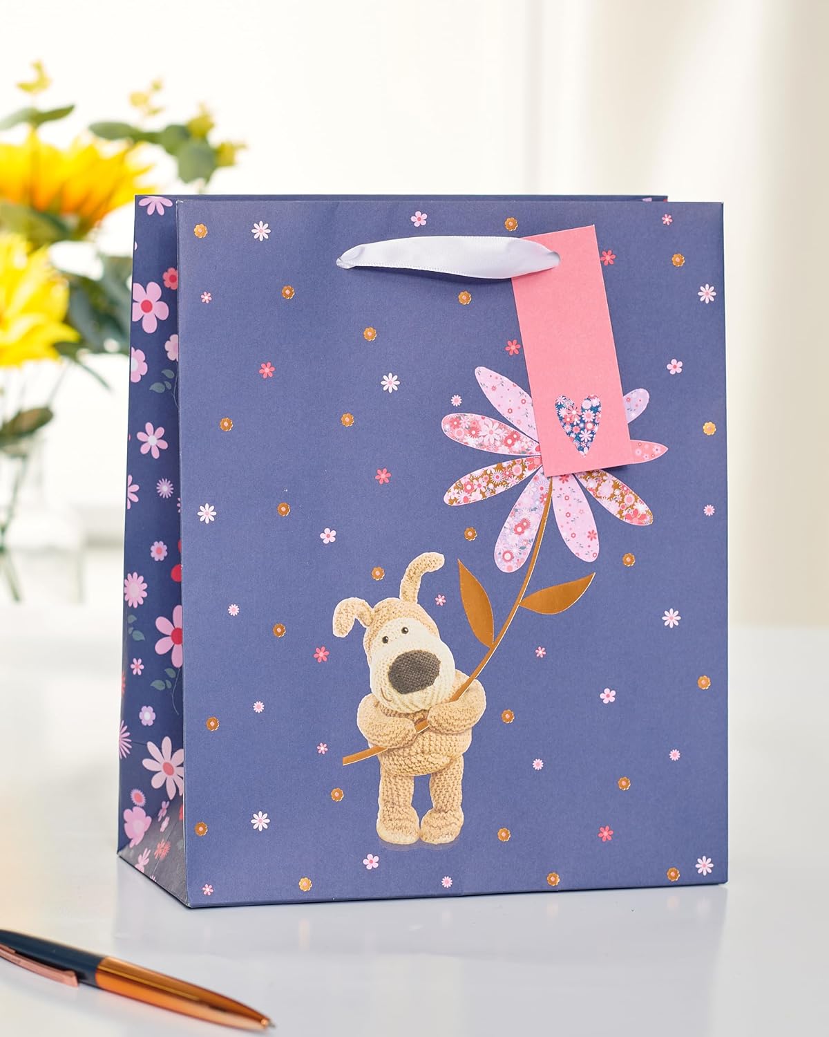 Medium Boofle gift bag by UK Greetings featuring a cute, colorful design for versatile gift packaging on any occasion.
