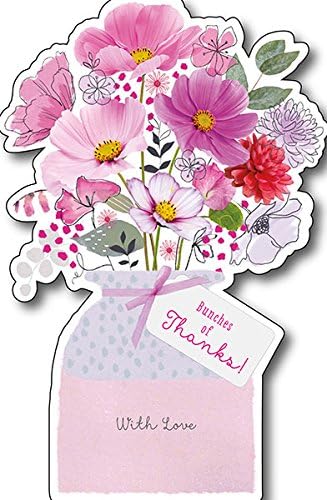 Bunches of Thanks thank you card by UK Greetings featuring cheerful floral design on white background.