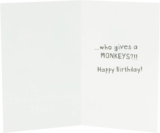 Cheeky Monkey 'Say Cheese' funny birthday card from UK Greetings featuring a playful monkey illustration and cheerful design.