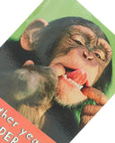 Funny birthday card featuring a cheeky monkey with a big smile and the phrase "Say Cheese" from UK Greetings.