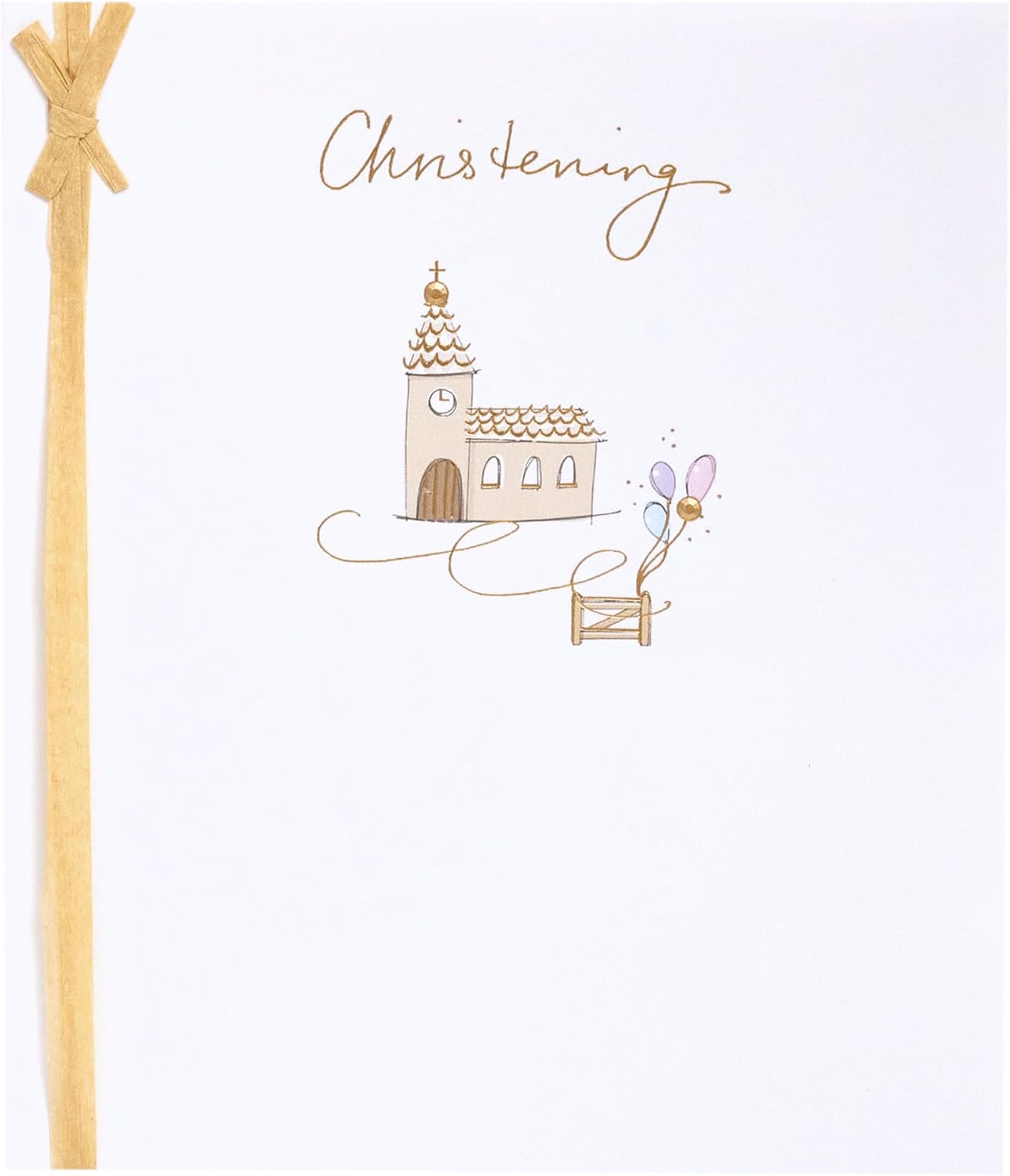 Christening card by UK Greetings featuring a heartfelt design with a baby-themed illustration and elegant script for a special occasion