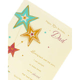 Sentimental 70th birthday card for dad with 3D foil design, featuring colorful floral and celebratory elements.