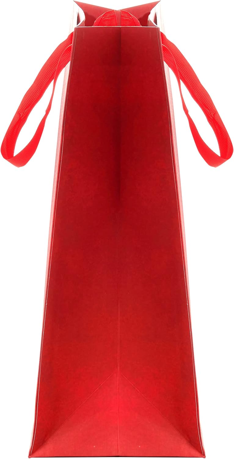 Large red gift bag with gold crackle tag, elegant design, ideal for special occasions, by UK Greetings.