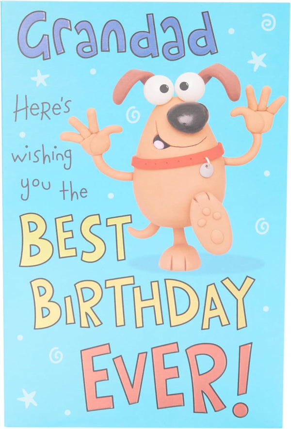 Funny birthday greeting card from UK Greetings featuring a message wishing your grandad the best birthday ever.