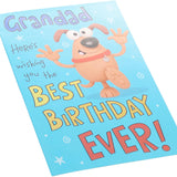Funny birthday greeting card from UK Greetings featuring a humorous message for grandad wishing him the best birthday ever.