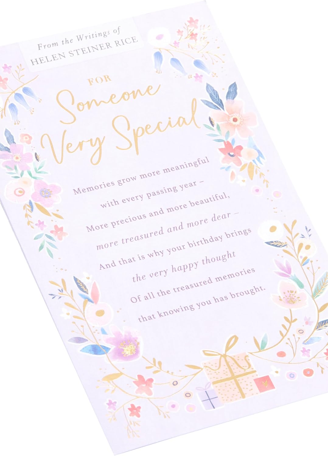 Helen Steiner Rice birthday card from UK Greetings featuring an inspiring verse and floral design for someone special.
