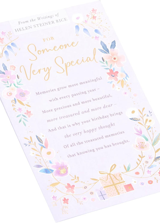 Helen Steiner Rice birthday card from UK Greetings featuring an inspiring verse and floral design for someone special.