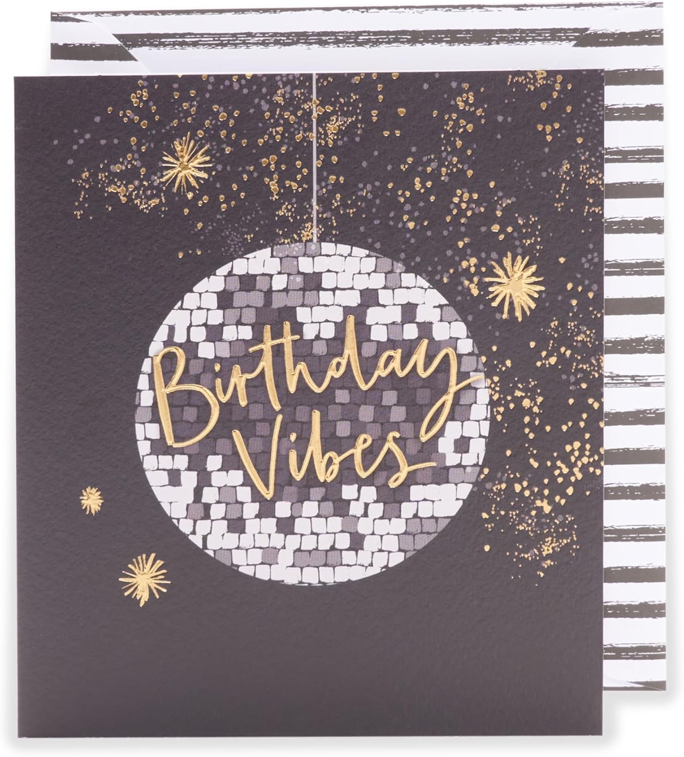 Elegant glitter and gold birthday card by UK Greetings featuring sparkling design and versatile message for all ages.