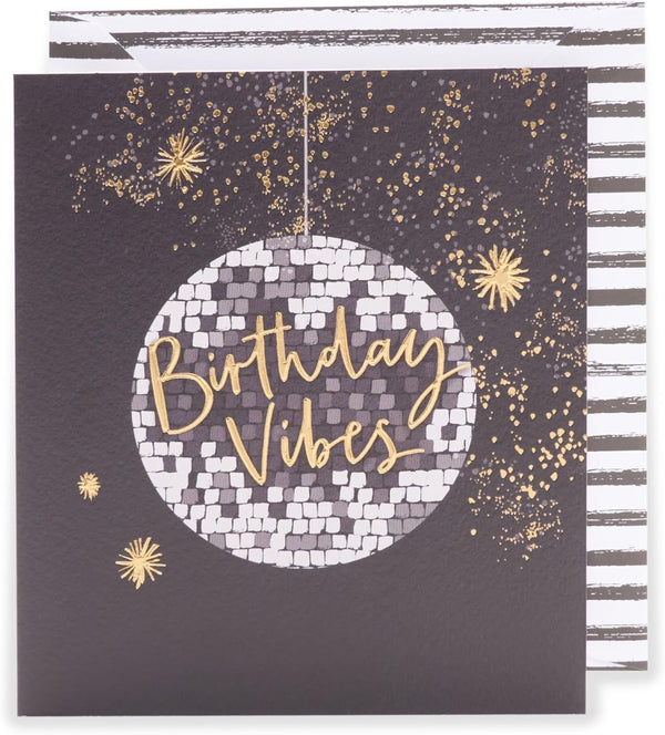 Elegant glitter and gold birthday card by UK Greetings featuring sparkling design and versatile message for all ages.