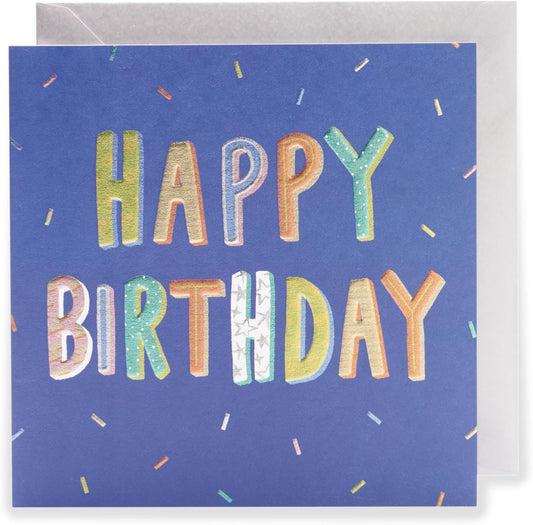Colorful Kindred Party Poppers birthday card for him with fun designs, from UK Greetings, perfect for celebrating special occasions.