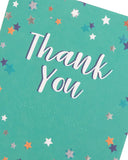 UK Greetings star design Braille thank you card with a lovely star pattern and embossed Braille thank you message.