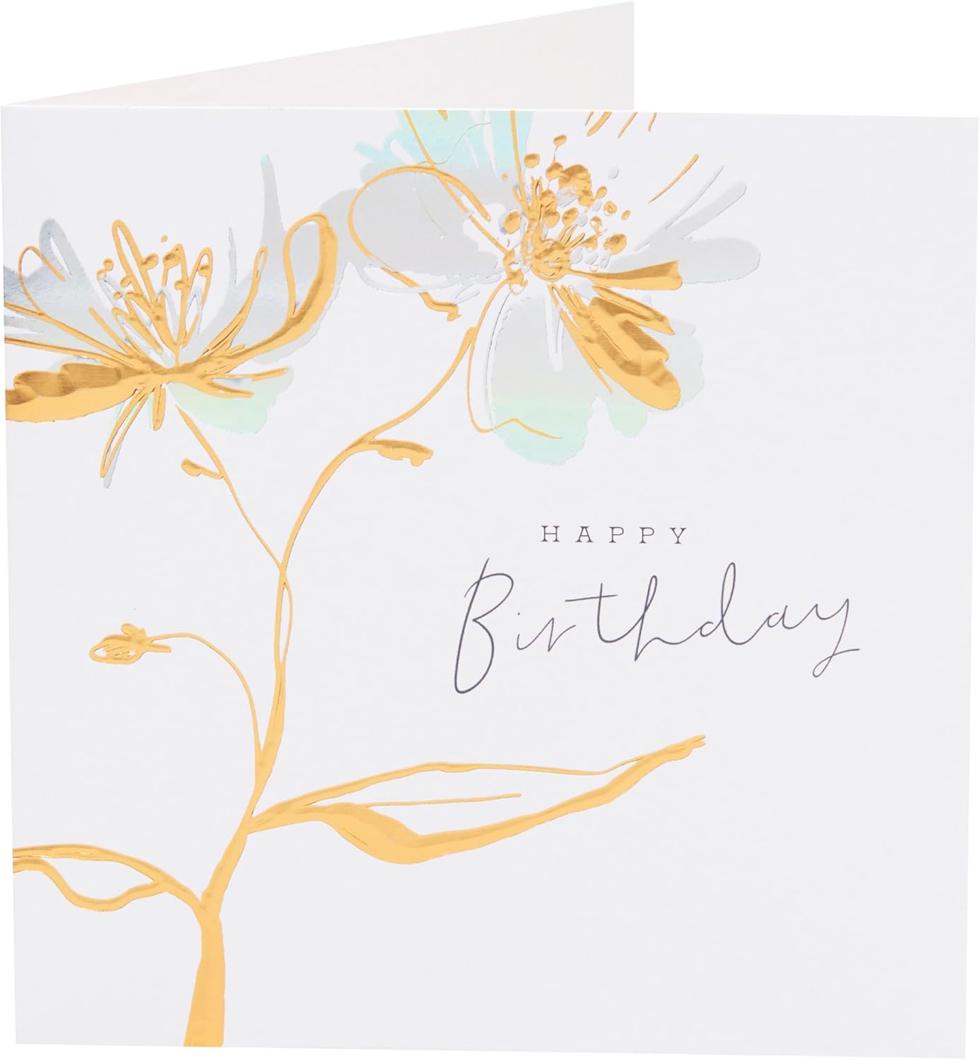 Luxury foil flower Camden greeting card by UK Greetings featuring colorful foil accents and floral design.