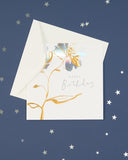 Luxury foil flower Camden greeting card by UK Greetings featuring embossed floral design and elegant gold foil accents.