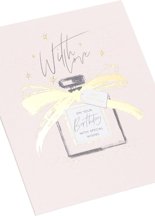 Elegant Parisian Luxe birthday card from UK Greetings with sophisticated floral design and classic lettering for special celebrations.