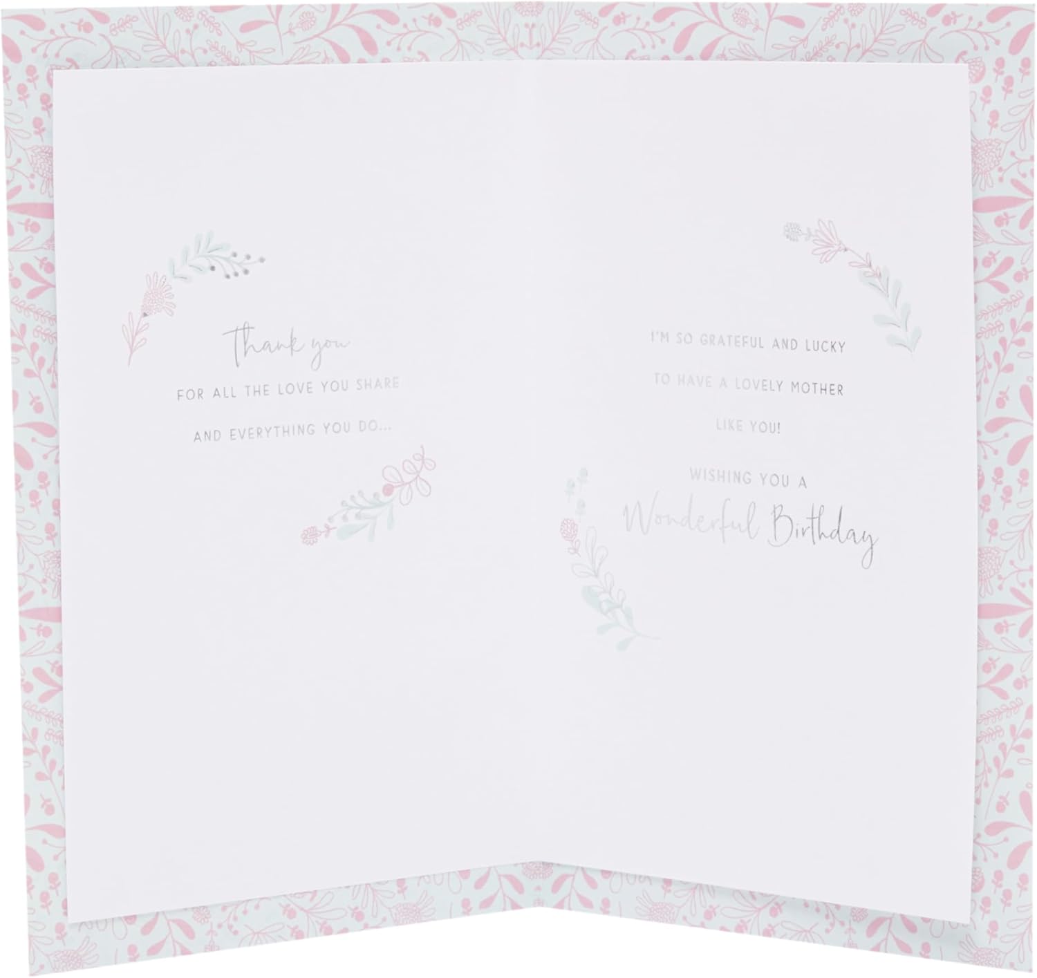 UK Greetings Mother's Love birthday card for mum featuring floral design and heartfelt message in bright, cheerful colors.