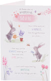 UK Greetings Birthday Card for Mum featuring a beautiful poem design, with colorful floral illustrations and heartfelt message.