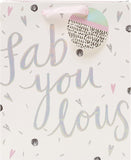 Confetti Cocktail Fab-you-lous medium gift bag from UK Greetings with colorful confetti design on paper.
